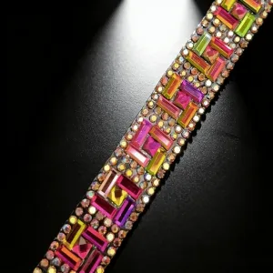 Red Rainbow Color Iron on Trim